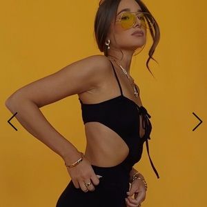 WeWoreWhat Ruched Cutout Maxi Dress